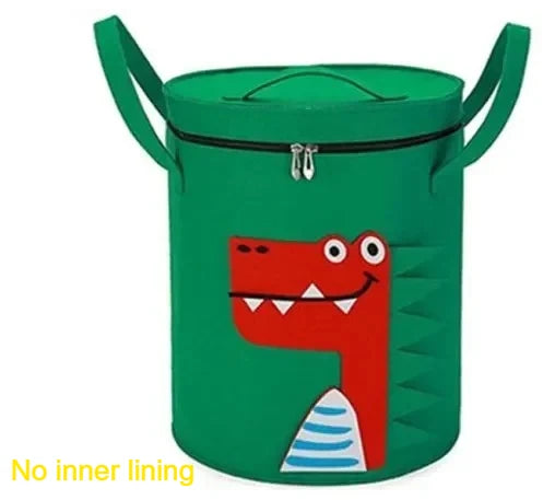 Children Toys Storage Basket Foldable Household Laundry Bag Cute Cotton Linen Bucket Cartoon Print Clothes Organizer Baskets