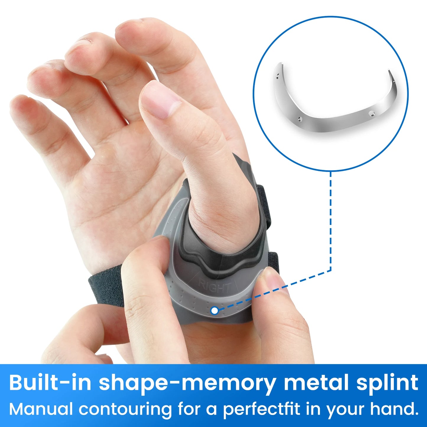VELPEAU CMC Thumb Brace with Compression Sleeve, Thumb Joint Splint for Osteoarthritis Arthritis and Basal Thumb Support