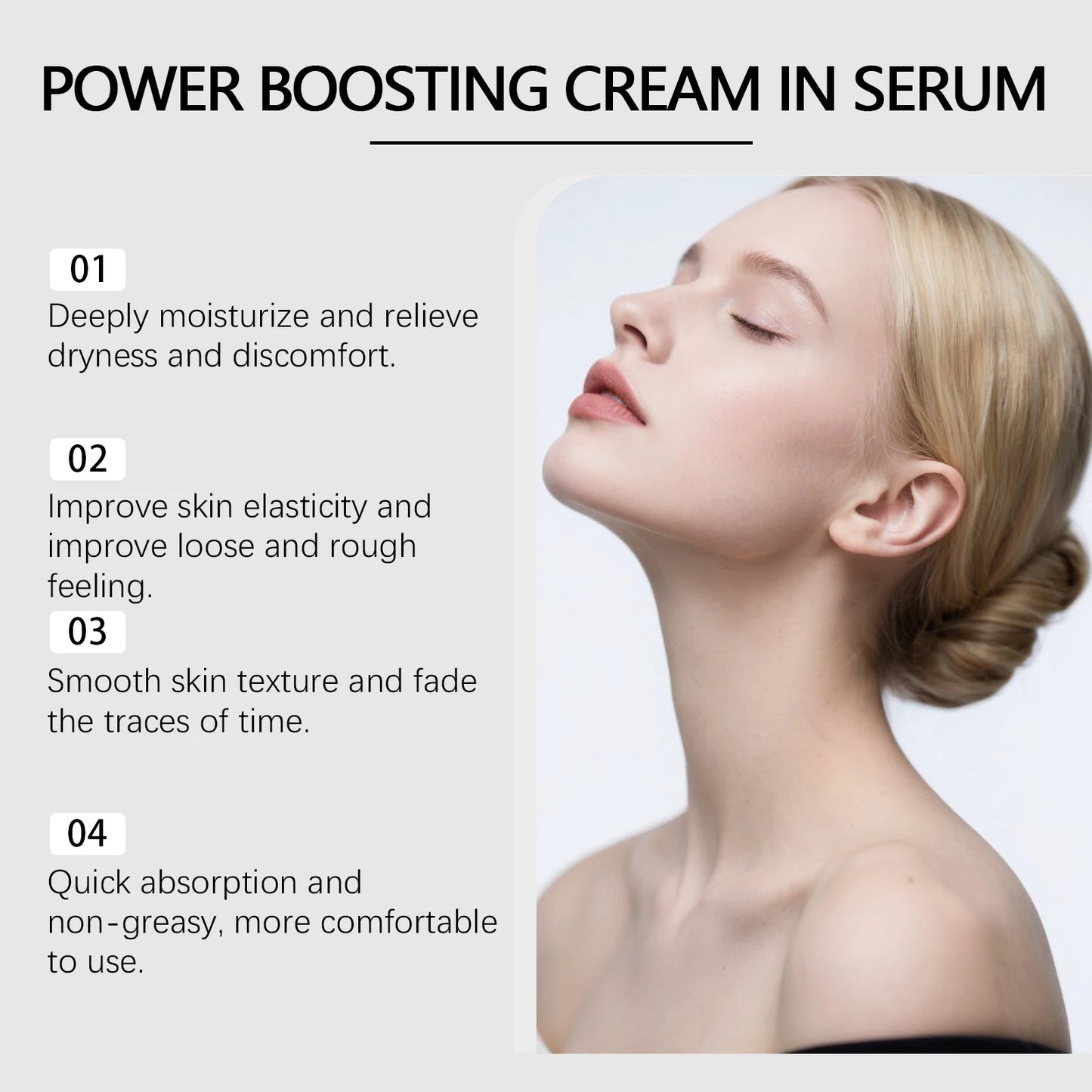 Deep Collagen Power Boosting Serum for Hydrating Moisturizing Improves Skin Elasticity Smooths Fine Lines Daily Facial Care