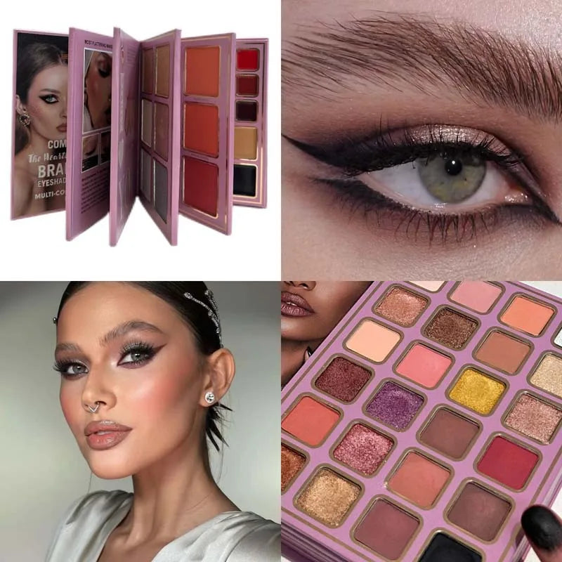 78-Color Makeup Palette, Waterproof Matte Shimmer, Eyeshadow Blush Highlight Contour Lip Set, Daily & Christmas Gift
