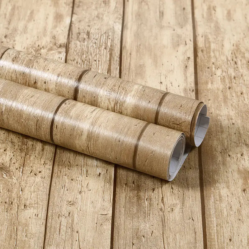 Wood Grain DIY Sticker PVC Self Adhesive Waterproof Wallpapers Renovation Furnitures Wall Stickers Home Decor Sticky Paper Decal