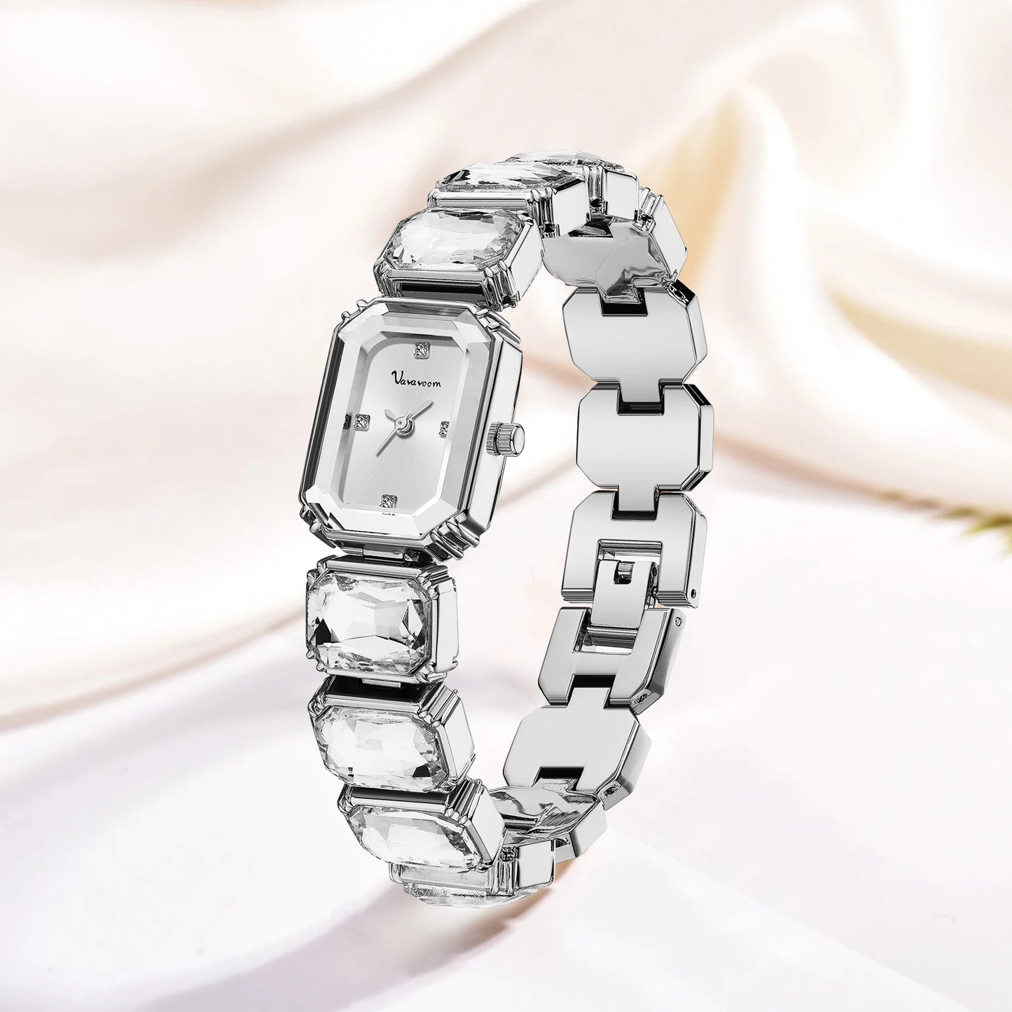 2025 New Women Watches Luxury Diamond Square Quartz Movement Stainless Steel Mesh Belt Original Gold Fashion Dress Women's Watch
