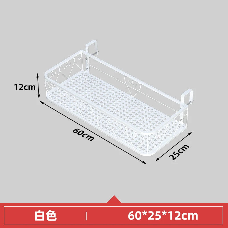 Balcony Flower Holder Hanging Planter Bracket for Railing Vertical Plant Shelves for Succulents Outdoor Gardening Storage Rack