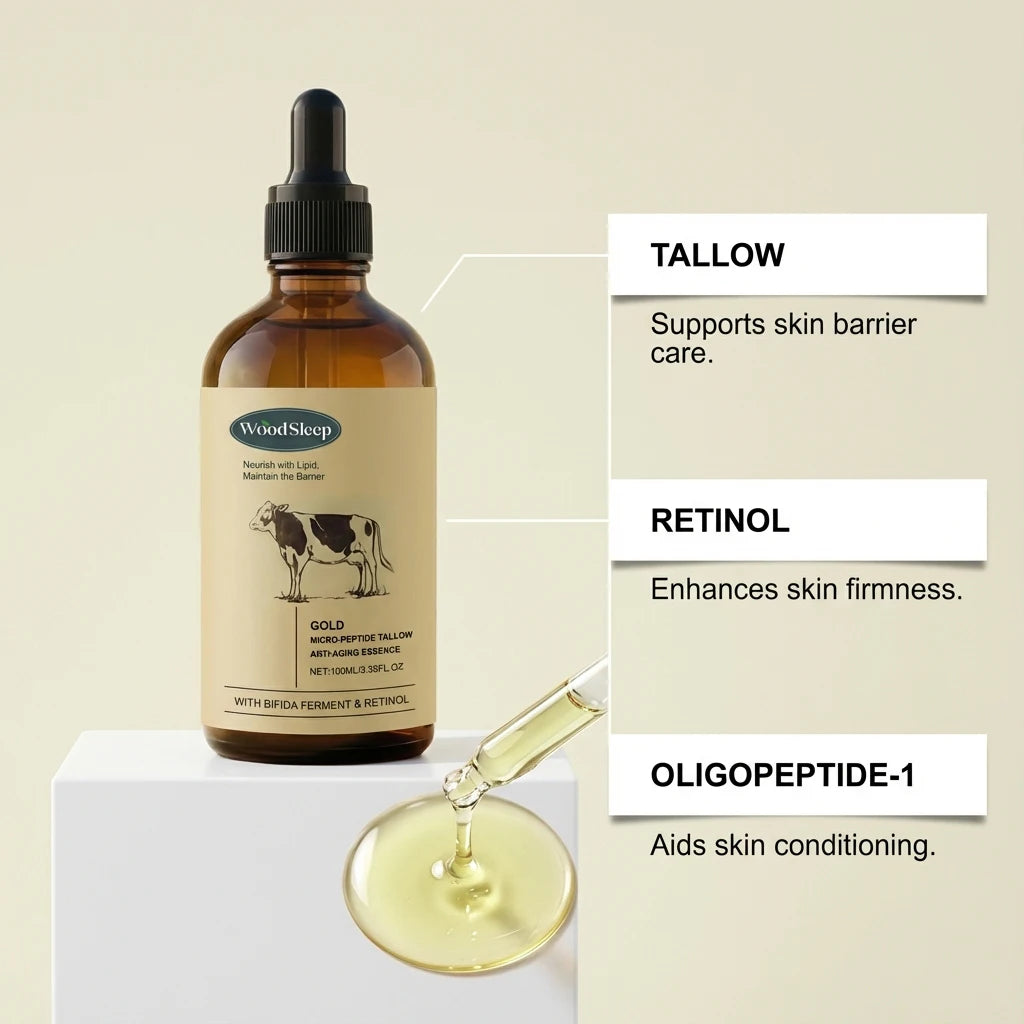 Beef Tallow Nourishing Serum Moisturizing Skin Soothing Glowing Soft Rejuvenation Hydrating Face Serum Anti Wrinkle Daily Care