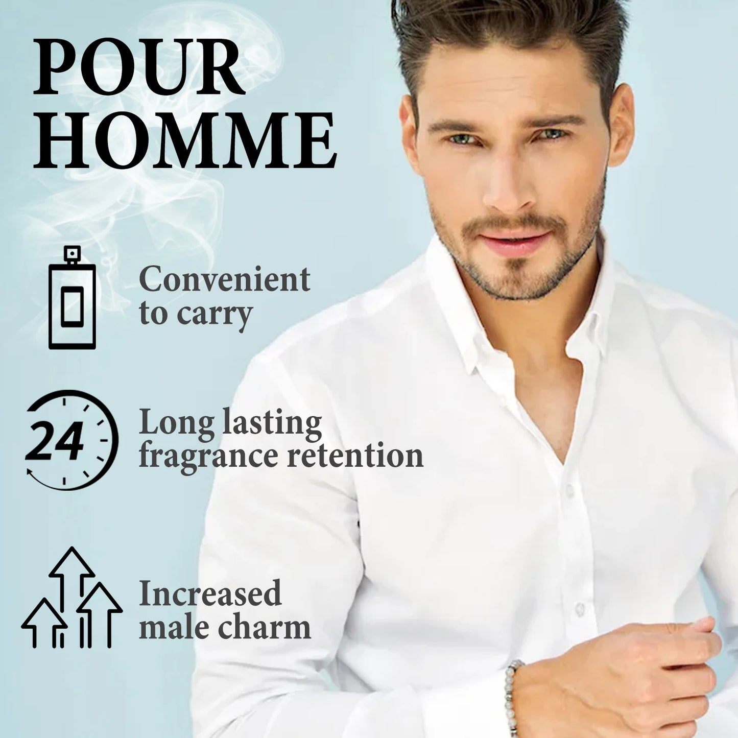 Roxelis 50ml Men Charming Fragrance Gentle Formula Long Lasting Fresh Mint Scent  Elegant Gentleman Fragrance Perfect for Dating
