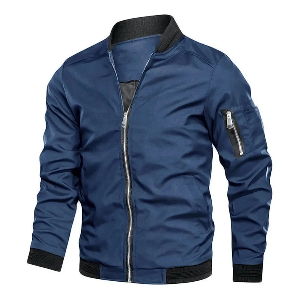 Fall Winter Quality New Men's Jackets Fashion Young Men's Jackets Baseball Clothing Bomber Jacket Basic Style Solid Color Coat