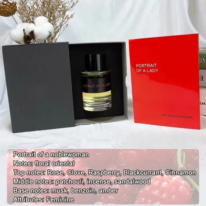 100ML Luxury Niche Perfume Portrait of a Lady Eau De Parfum for Women Rose & Patchouli Scent Long Lasting Fragrance