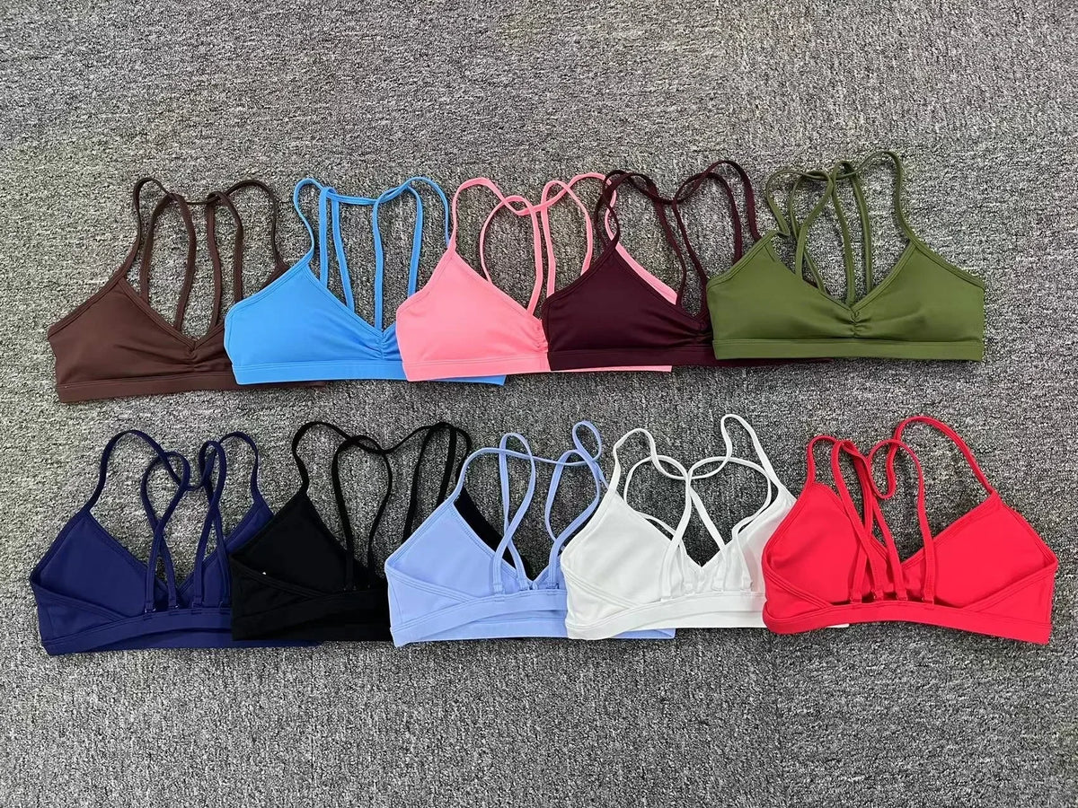 Sports Bra Gym Top Woman Sportswear 2026 Fitness Clothes Yoga Clothing Activewear Red Black Navy White Coffee Army Green Blue