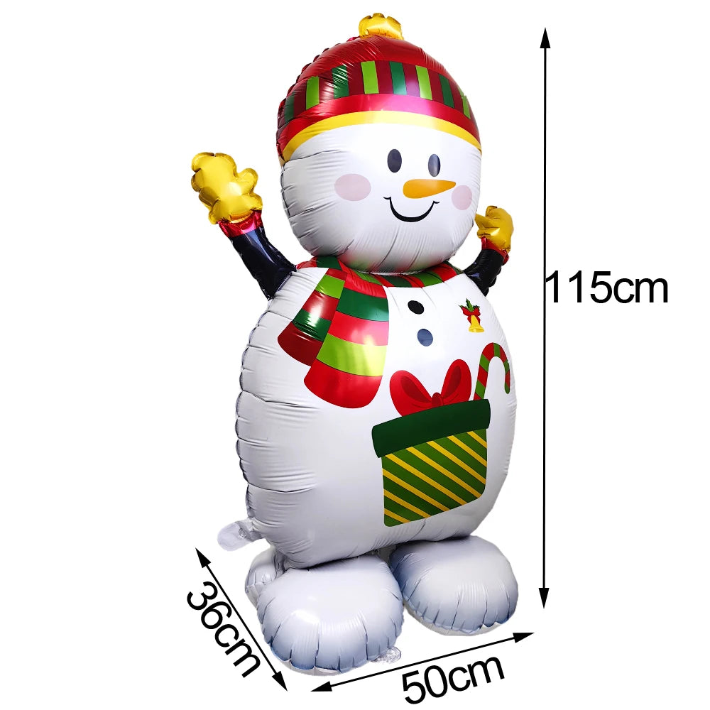 Standing Christmas Santa Claus Foil Balloon Christmas Tree Street Light Balloons Christmas Home Indoor Party Decorations New Yea