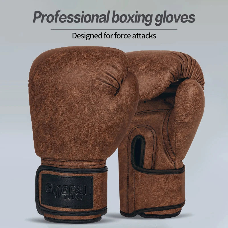 Classic Vintage Boxing Gloves Adult Kids Women/Men Boxing Glove MMA Muay Thai Boxe De Luva Mitts Sanda GYM Equipment 6 8 10 12OZ