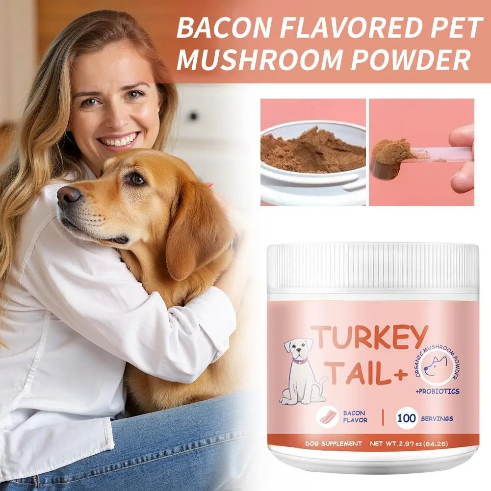 80g Bacon Flavored Pet Mushroom Powder For Healthy Intestinal Digestion Pet Care Is  For Daily Nutrition Of Cats And Dog