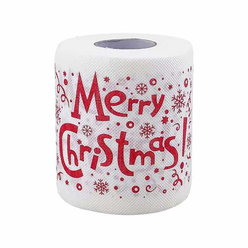Christmas Toilet Roll Paper, Happy 2026 New Year Supplies, Xmas Tissue Roll Napkin Kitchen Tool, Home Decoration for Holidays