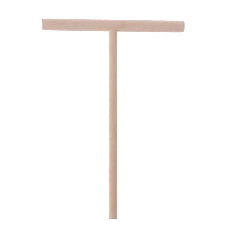 2Pcs T Shape Wooden Rake Round Batter Pancake Crepe Spreader Kitchen Tools