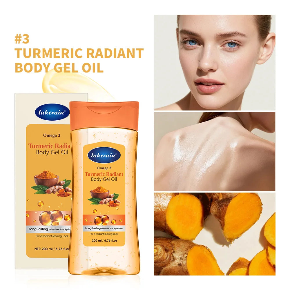 Turmeric Cocoa Oil Body Lotion 200ml Vitamin B3 Vitamin C Brightening Glow Body Gel Moisturizer For Dry Skin