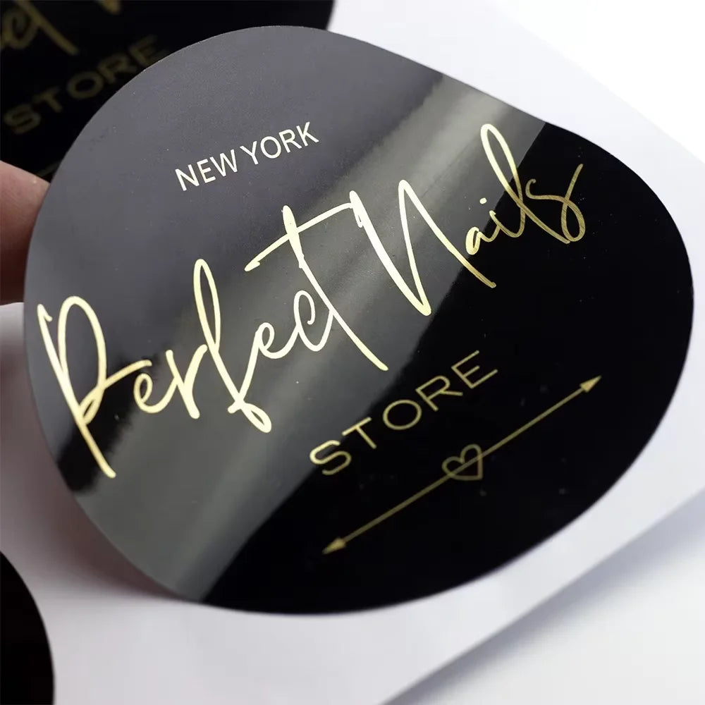 100pcs Custom Your LOGO Label Sticker Waterproof Vinyl Die-Cut Round Personalized Design Candy Wedding Sticker 2cm-10cm