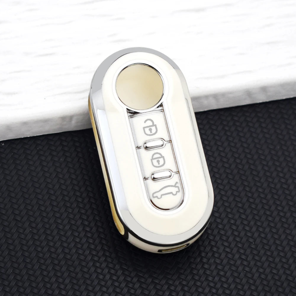 TPU Remote Car Key Shell Case for Fiat 500 Panda Punto Bravo Ducato Peugeot Boxer Citroen Jumper Auto Accessories