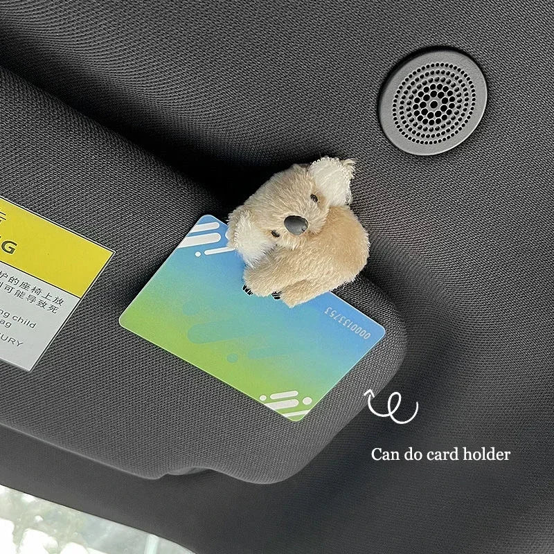 Plush Koala Car Decor - Clip-on Mirror/Visor/Screen Hanger for Auto Interior, Soft Stuffed Animal Accessory