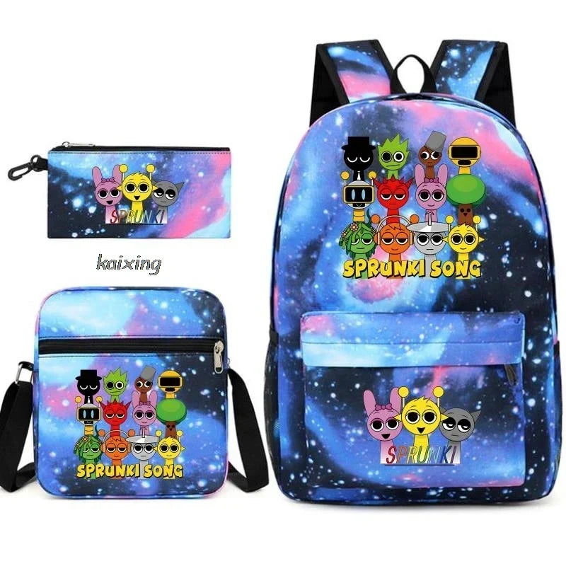 Sprunki Anime Backpack Set 3pcs