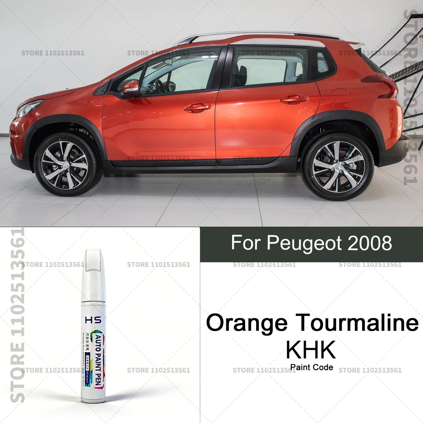 For Peugeot 2008 Touch Up Paint Pen Car Paint Scratch Repair Tool White Orange Tourmaline Phantom Red Scented White Makaha Brown
