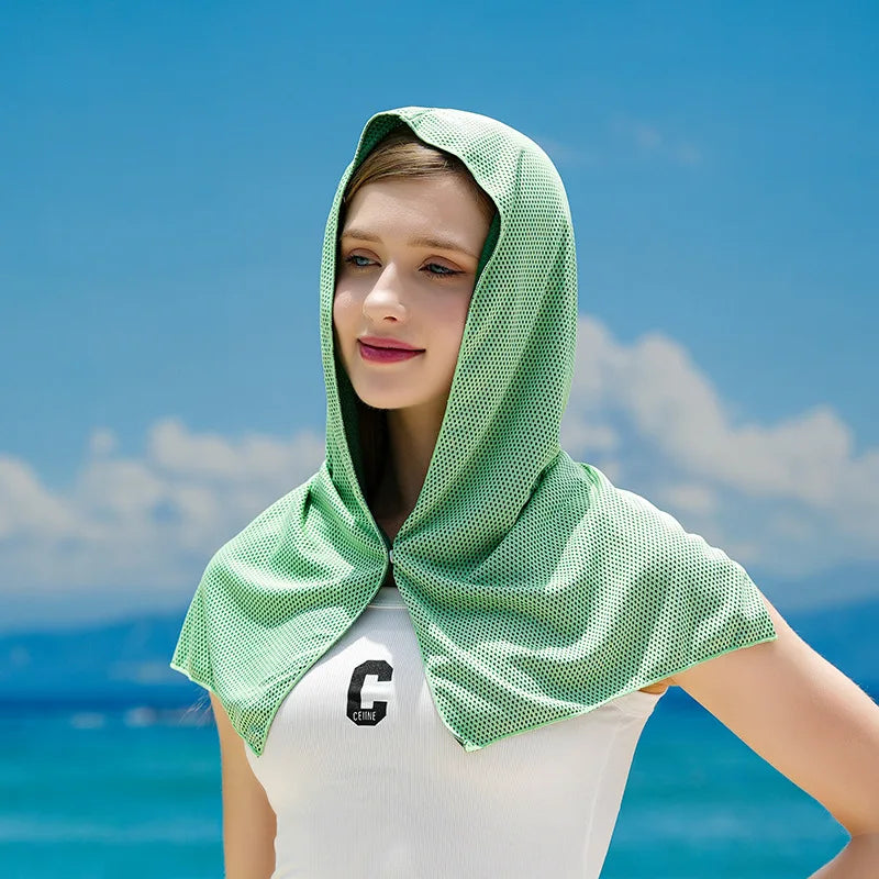 1PC Cooling Hoodie Towel Cooling Towel Quick Drying Absorbent Towels Sports Fitness Camping Cycling Suitable for Hot Weather