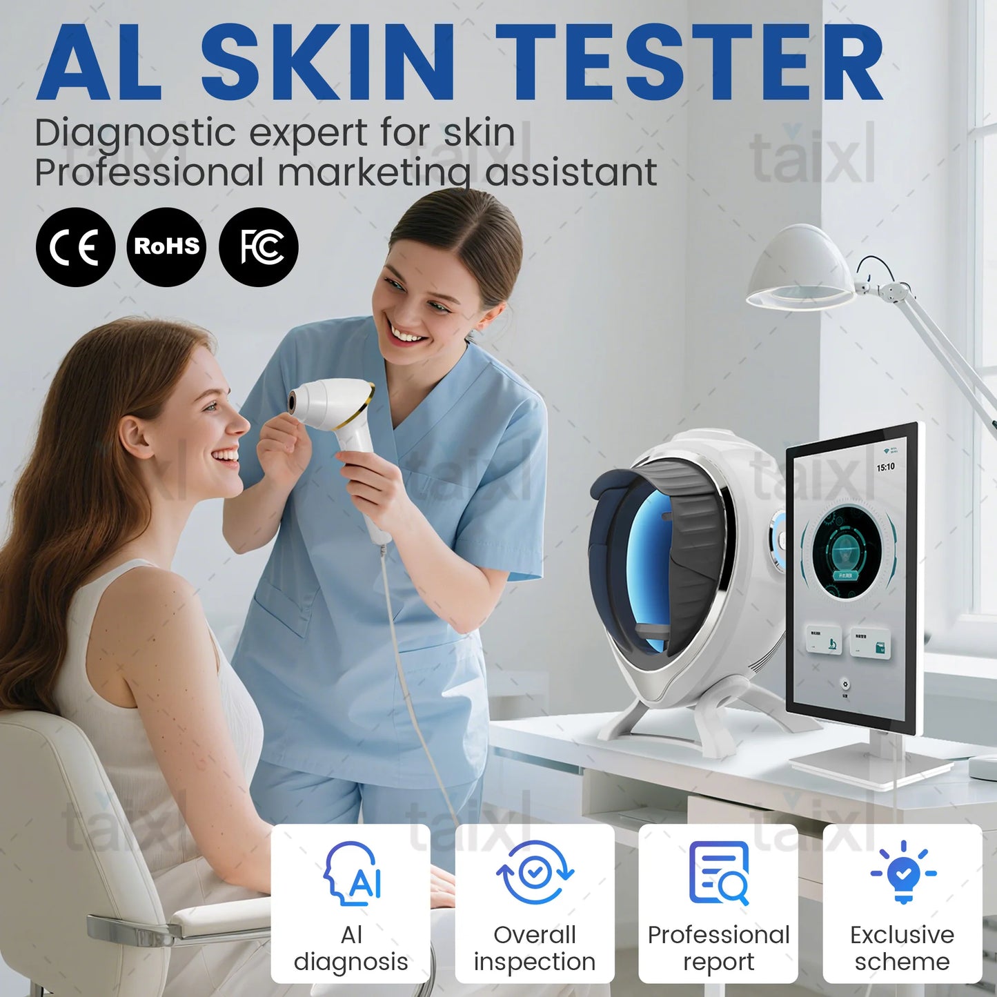 Professional 3D Skin Scanner Magic Mirror Facial Analyzer Portable Face Monitor Skin Care Detector Skin Analysis Machine