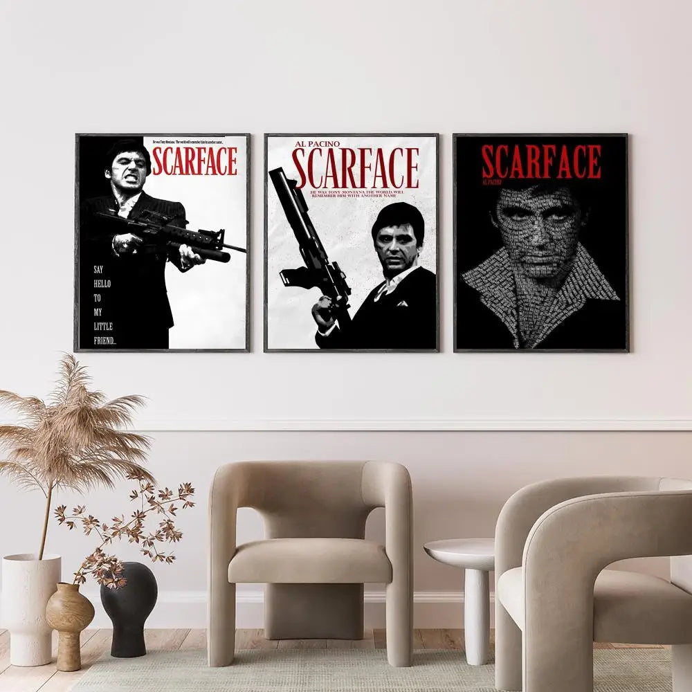 Movie S-Scarface Poster HD Versatile Waterproof Wall Decor Self Adhesive Perfect for Any Room & Ideal Gift