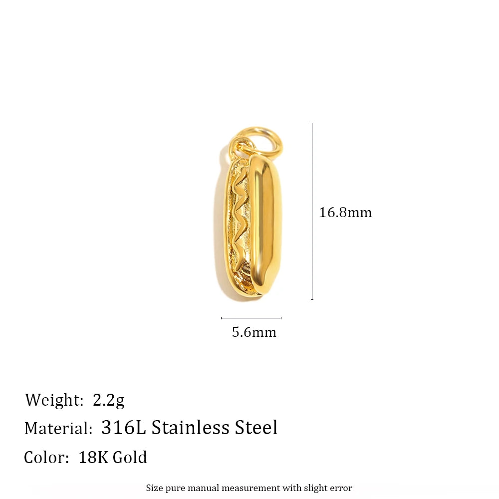 E.B.belle Summer Food Ice Cream Cake French Fries 18K Gold Plated Pendant Charms For Jewelry Making DIY Jewelry Accessories