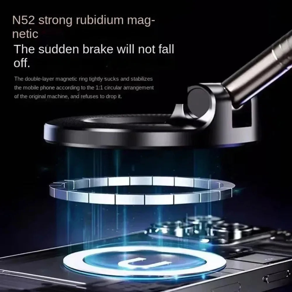Stable Vacuum Car Phone Holder, 360° Swivel Magnetic Phone Mount for Car, Anti-Shake Dashboard Windshield Stand for GPS Navigation