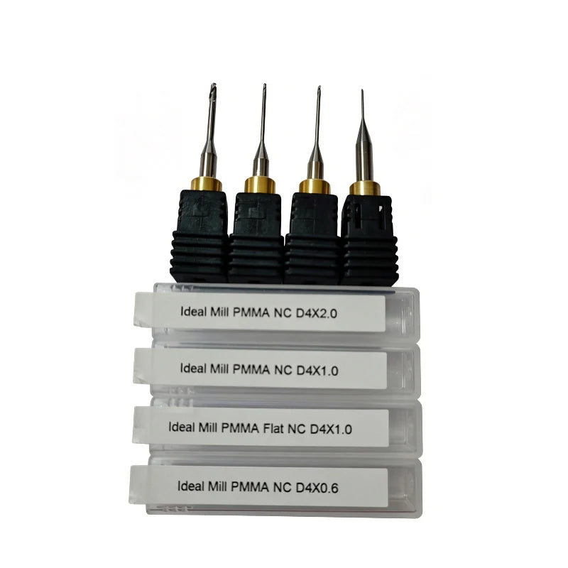 Ideal Mill Zotion Zirconia Wax PMMA Milling Cutters CADCAM  DC,DLC Coating Shank D4mm Length 50mm