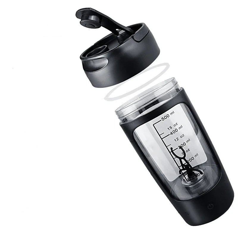 630ml Electric Protein Shaker Cup with Powder Storage Container Mixer Cup Gym Sport Water Bottles with Wire Whisk Ball Drinkware