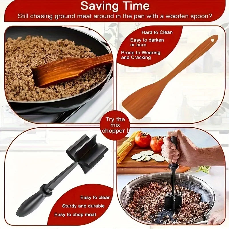 Premium Meat Chopper Heat Resistant Easy-to-Use Meat Masher Grinder for Ground Meat Hamburger Smashing Tasks Kitchen Utensil
