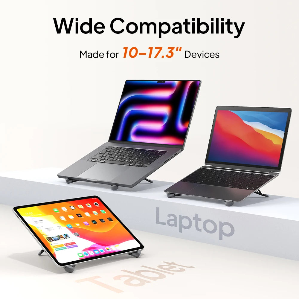 CABLETIME Laptop Stand X Foldable 8 Adjustable Angles Portable Adjustable Laptop Riser for 10–17.3 Inch Laptops Macbook Ipad