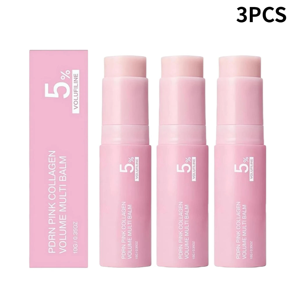 PDRN Pink Collagen Volume Multi Balm Stick 5% Volufiline Moisturizing Fade Fine Line Firming Plumping For Face Eye Neck Skincare