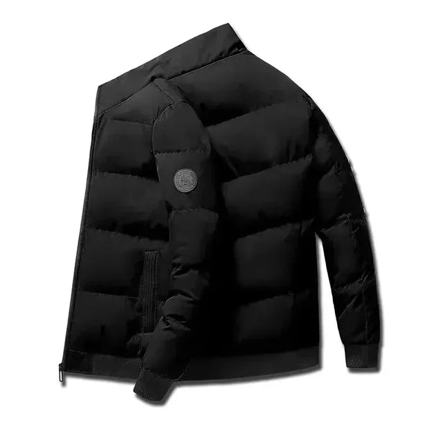 Fashion autumn and winter short men's thick warm coat, outdoor windproof new zipper printed men's casual jacket M-5XL