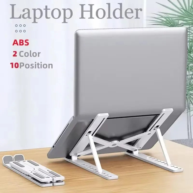 Adjustable Universal Laptop Stand - Non-Slip Foldable Cooling Notebook Holder Base Bracket for Tablet & Phone
