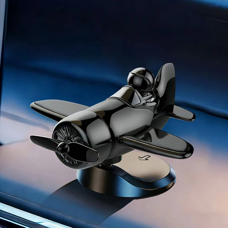Solar Powered Rotating Airplane Car Dashboard Ornament 360° Auto Spin Decor Airplane Ornaments Car Interior Decoration
