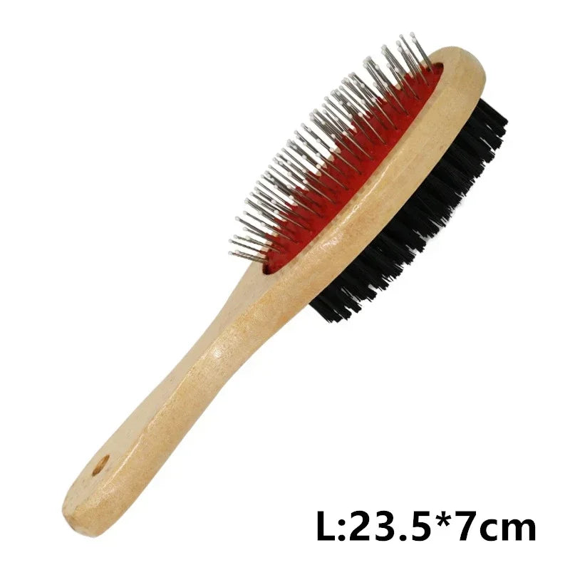 1PCs Pet Comb Grooming Double-sided Pet Comb Big Dog Brush Beauty Comb for Cats Dogs Hair Wooden Removal Soft Brush Dog Supplies