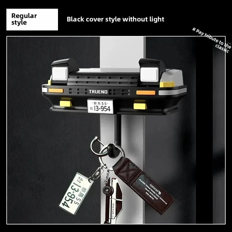 AE86 Car Headlight Key Holder Auto Pop-Up LED Lights Retro Accessories for Men Car Decoration Key Organizer with Adhesive