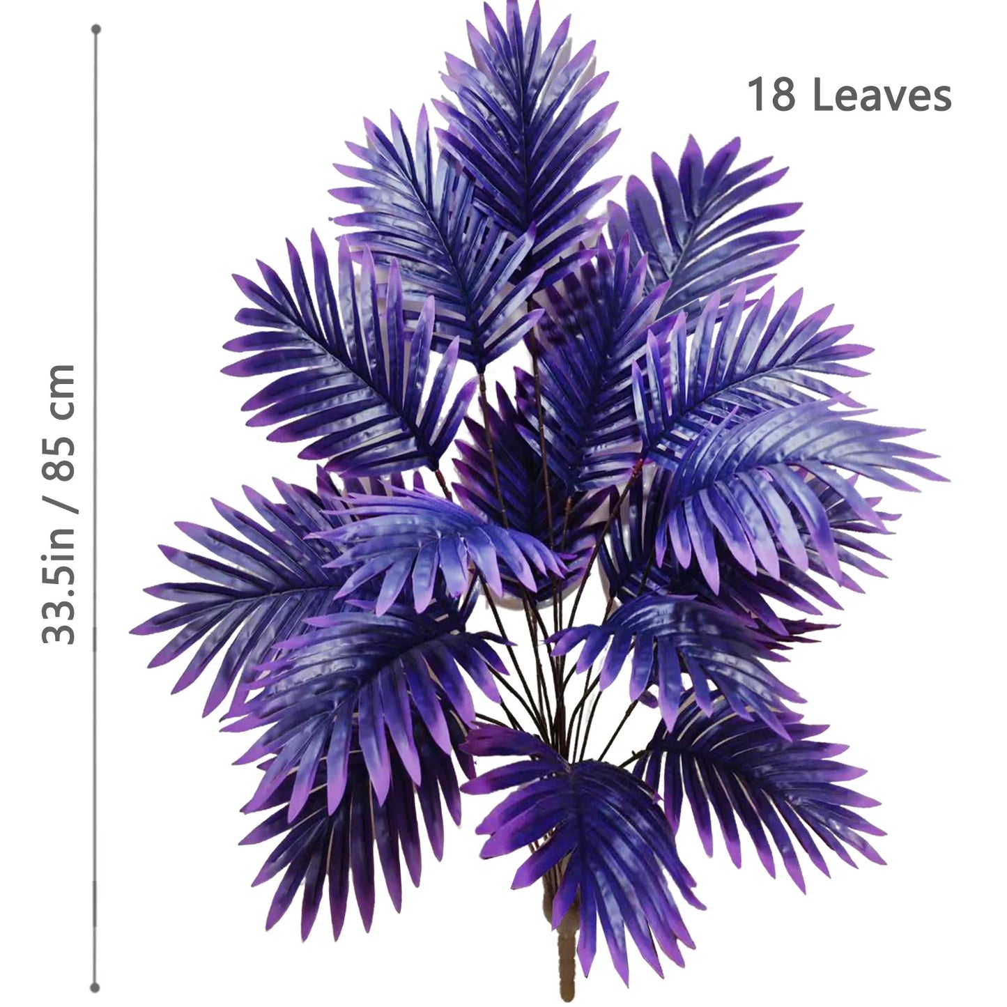52-145cm  Artificial Palm Tree Tropical Fake Plant Green Plastic Palm Leaf Branches Suitable for Home Garden Decoration