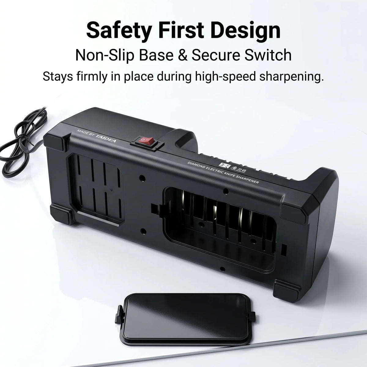 TG2102 Electric Knife Sharpener, 4 Stages for Grinding & Polishing, 20-Degree for Kitchen Knives