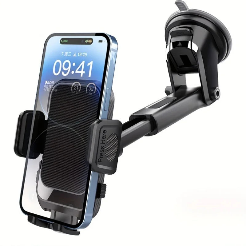 Car Phone Holder Sucker Mount Stand Suction Cup Cellphone Support In Car For IPhone15 Xiaomi Huawei Samsung Mobilephone Bracket
