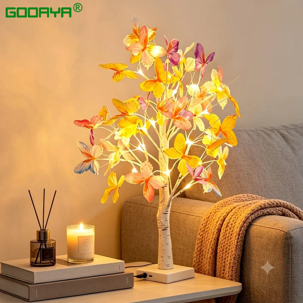 Tabletop Bonsai Tree Lights Butterfly Tree Lamp DIY Decorative LED Night Light for Gift Party Holiday Camping Summer Home Decor