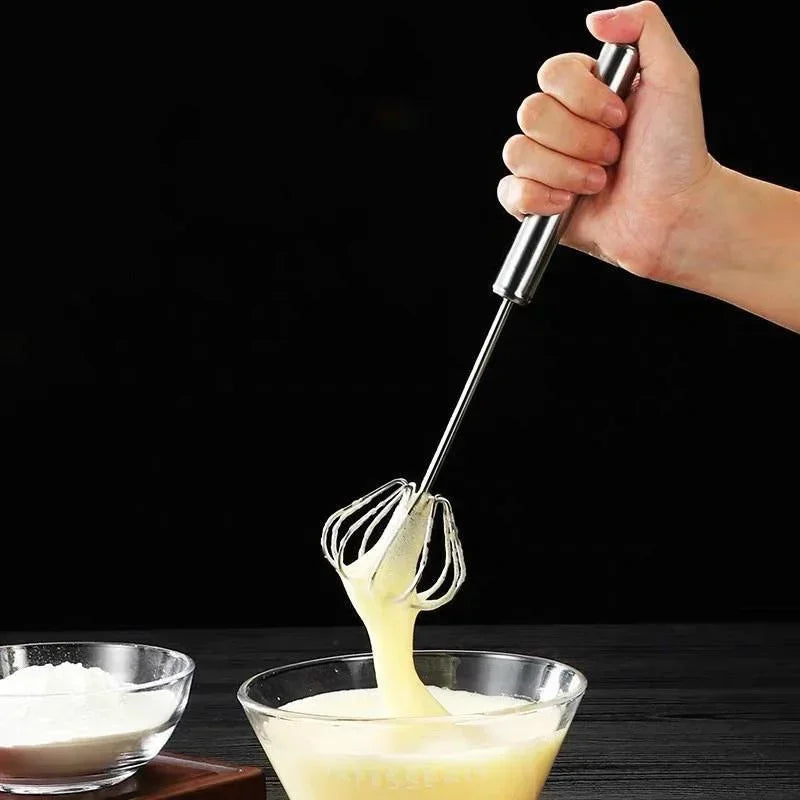 10/12/14inch Stainless Steel Semi Automatic Whisk Blender for Home -Versatile Tool for Egg Beater, Milk Frother, Hand Push Whisk