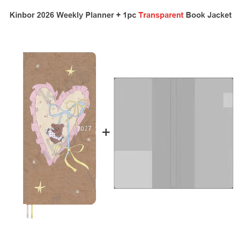 Newest Kinbor 2027 Notebook Agenda Weekly Planner 52g BaChuan Paper Pocket Journal Plan Book Travel Recording School Supplies