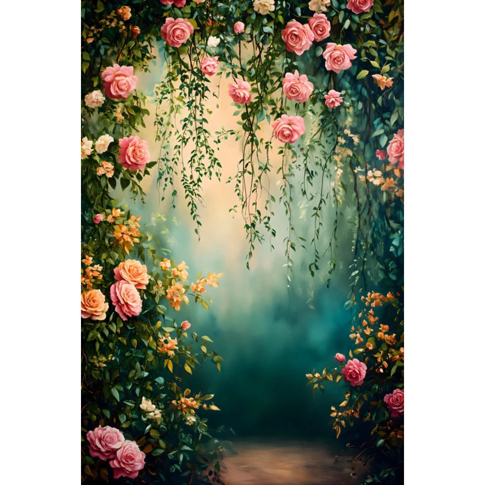 Spring Flower Wall Photography Background Abstract Floral Wedding Birthday PartyDecor Maternity Art Portrait Backdrop Photobooth