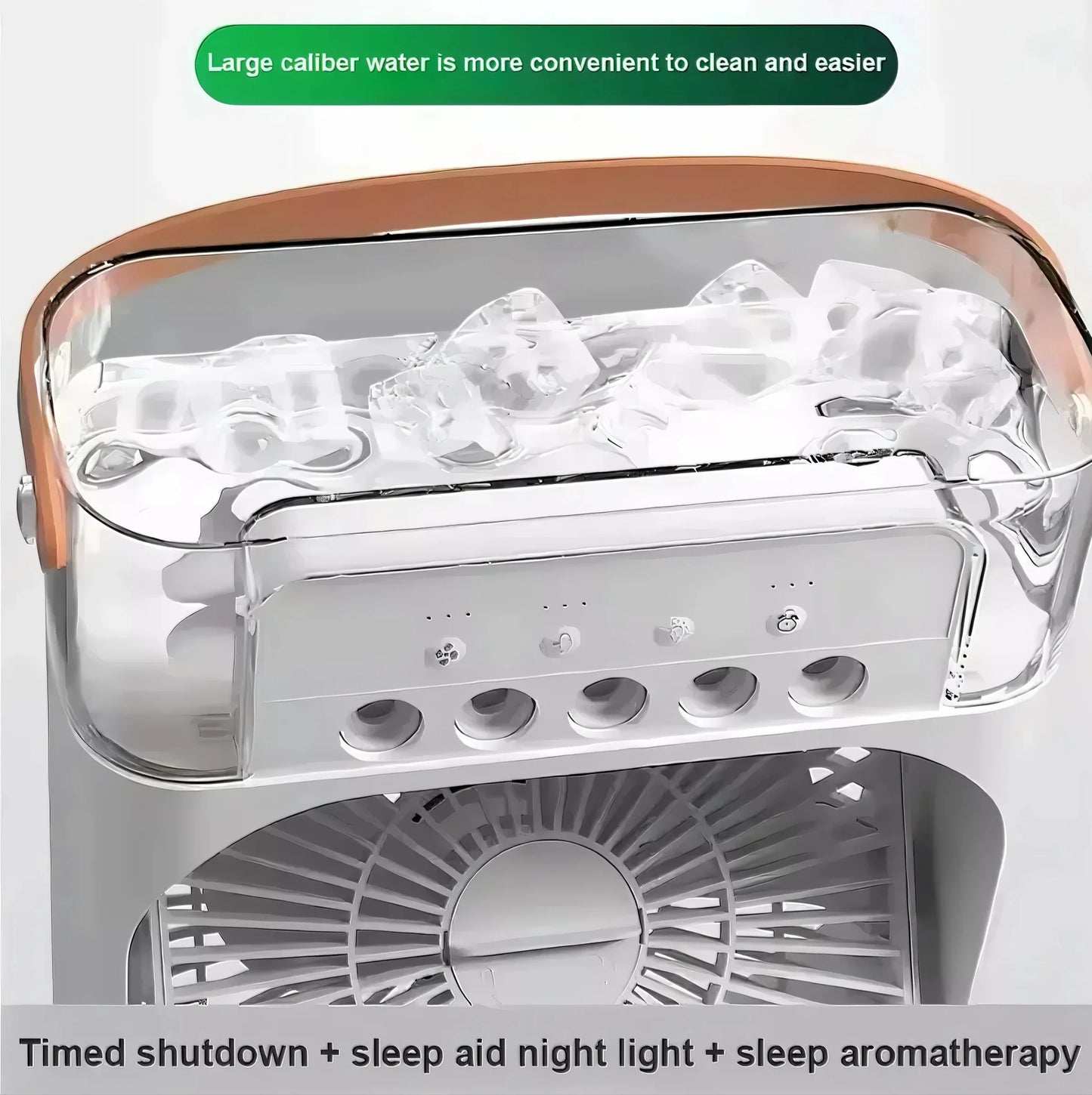 3 In 1 Mini Portable Air Cooler Fan 5-Hole Humidifier LED Night Light 1-3H Timer Personal Desktop Cooling Device For Home Office