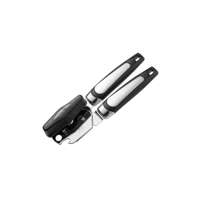 Stainless Steel Can Opener Multifunctional Side Cut Professional Kitchen Tool with Bottle Opener Non Slip Handle Dishwasher Safe