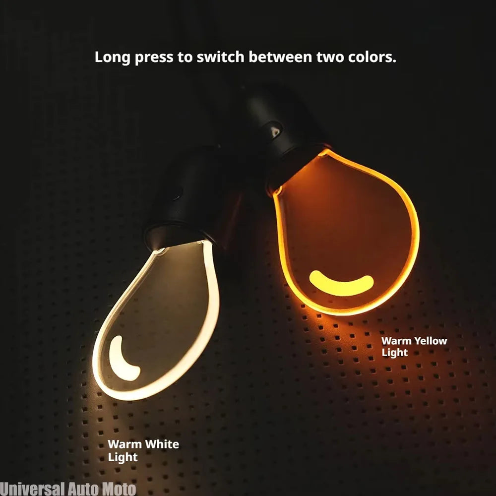 Car Rearview Mirror Ornament Hanging Decor Retro Small Car Light LED Bulb Atmosphere Lamp for Car Interior Decoration