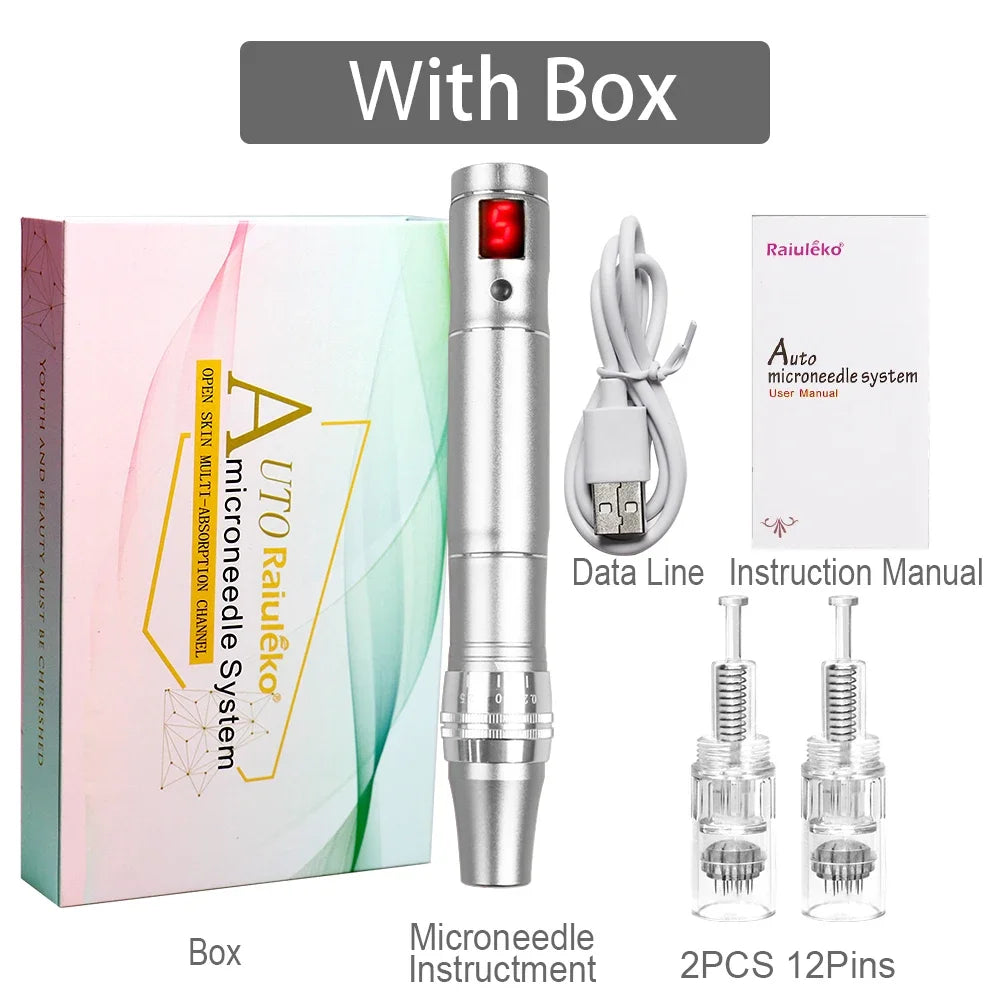 Multi-function Microneedling Derma Pen Wireless Electric Skin Care Beauty Tools Kit Cartridges Needles Nano Micro Needle Device