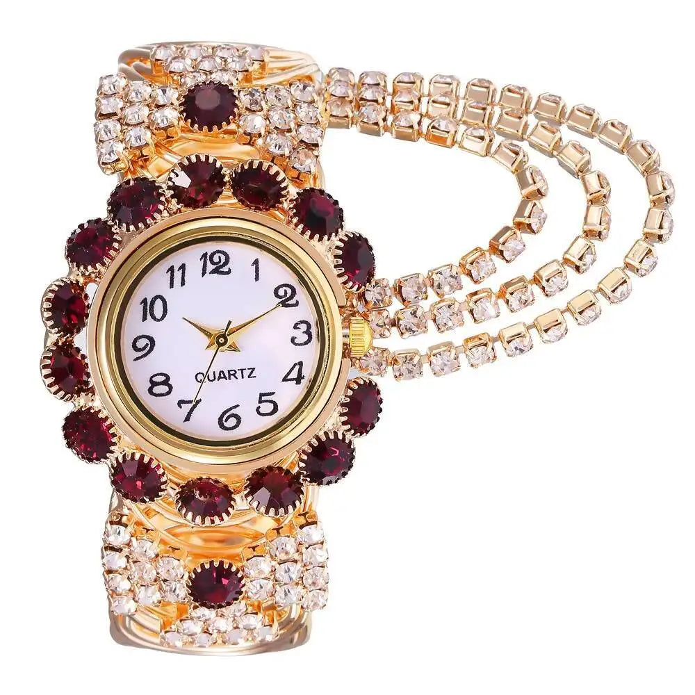 Luxury Rhinestone Women Quartz Watch Fashion Adjustable Bangle Ladies Wristwatch Reloj Mujer